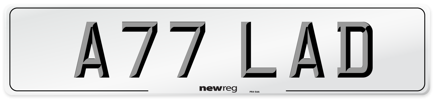 A77 LAD Front Number Plate