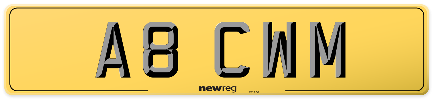 A8 CWM Rear Number Plate