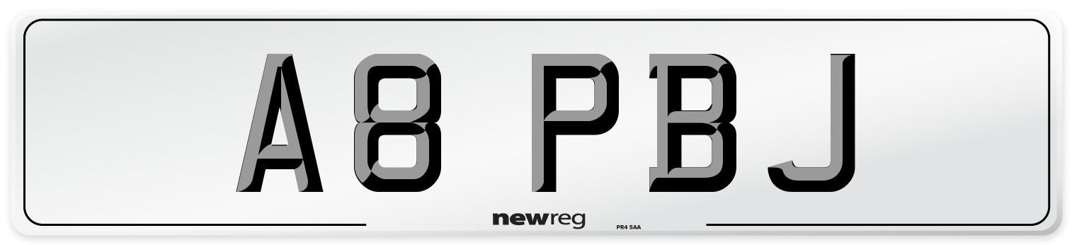 A8 PBJ Front Number Plate