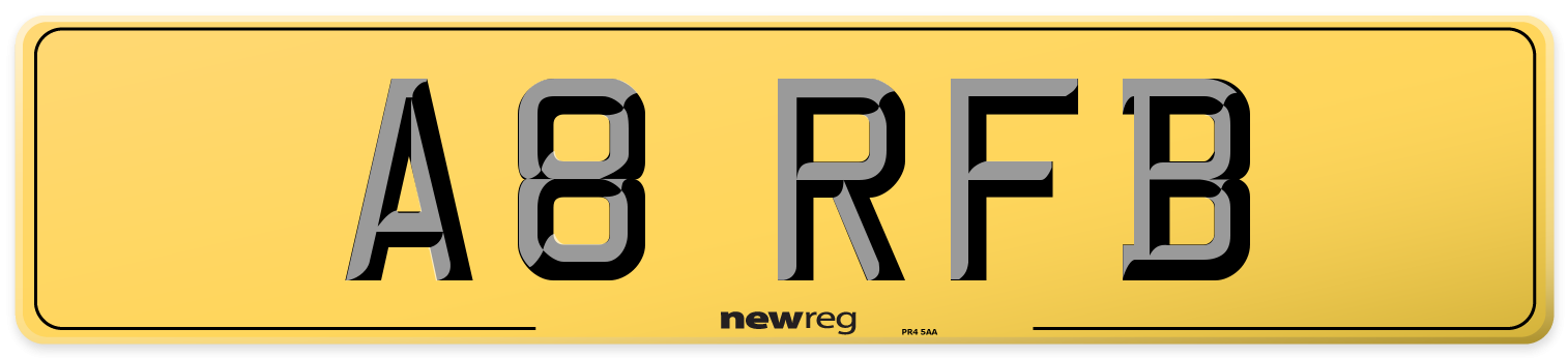 A8 RFB Rear Number Plate