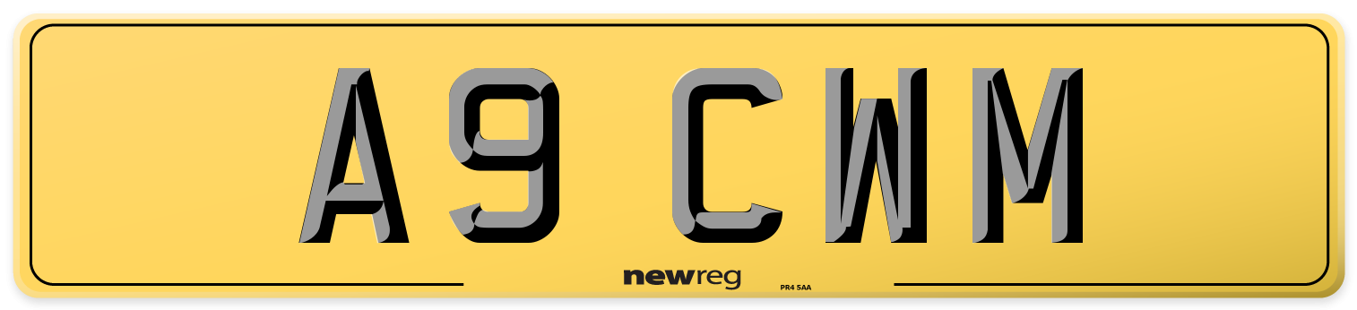 A9 CWM Rear Number Plate
