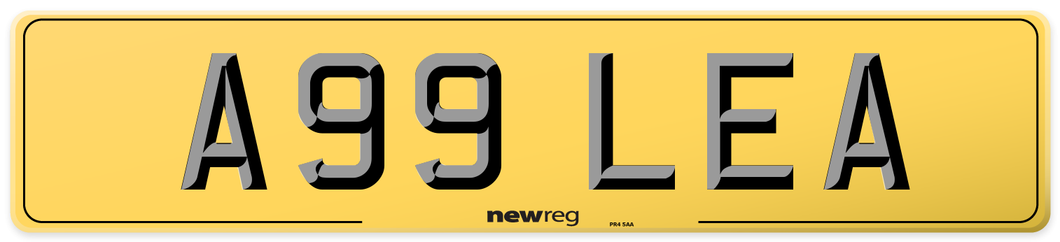A99 LEA Rear Number Plate