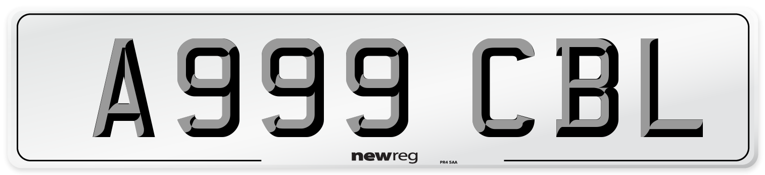 A999 CBL Front Number Plate