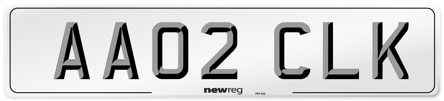 AA02 CLK Front Number Plate