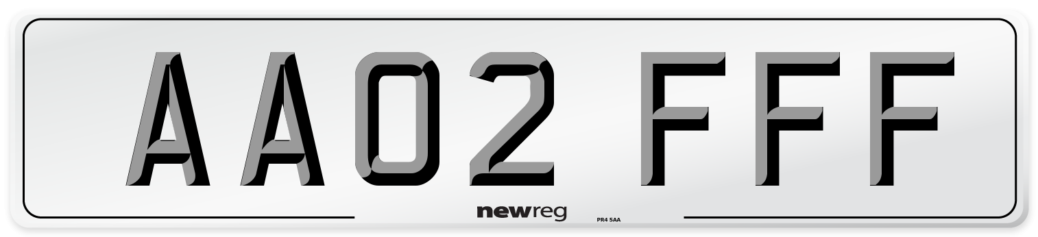 AA02 FFF Front Number Plate