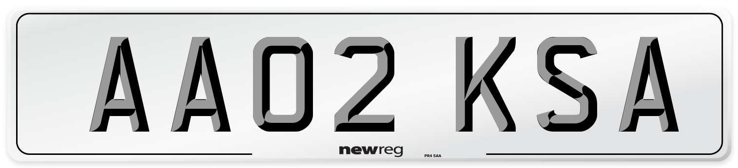 AA02 KSA Front Number Plate