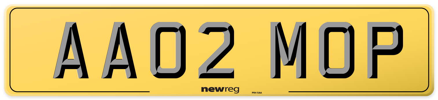 AA02 MOP Rear Number Plate