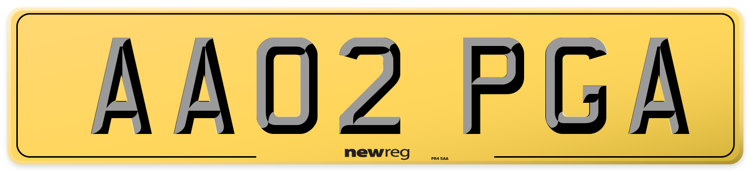 AA02 PGA Rear Number Plate