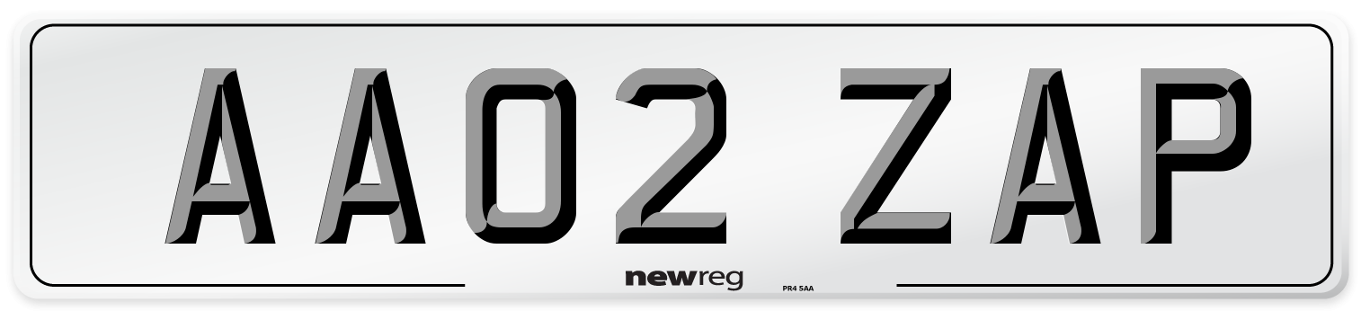 AA02 ZAP Front Number Plate