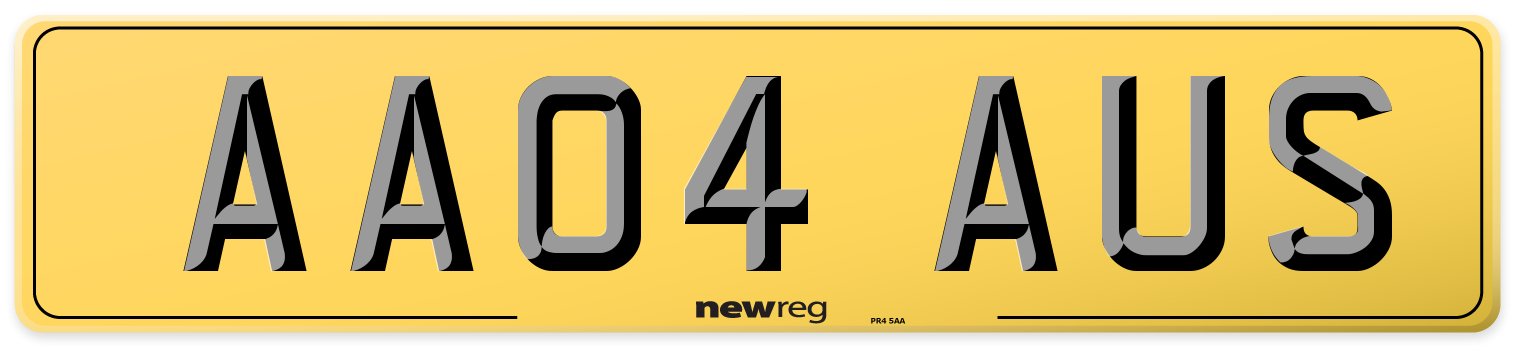 AA04 AUS Rear Number Plate