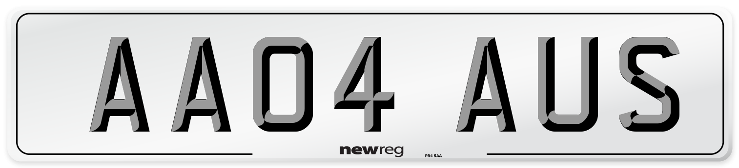 AA04 AUS Front Number Plate