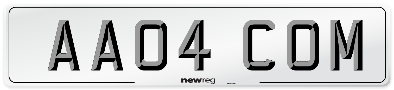 AA04 COM Front Number Plate