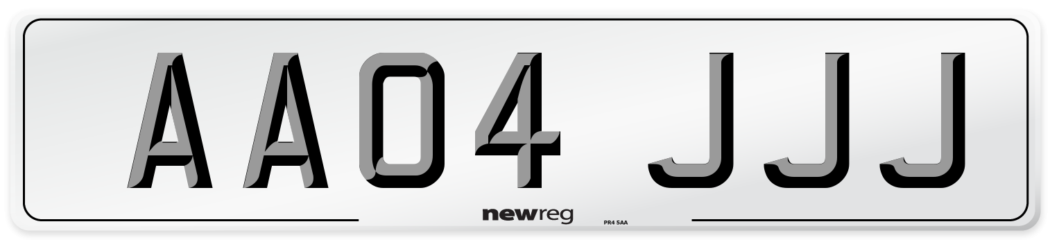 AA04 JJJ Front Number Plate