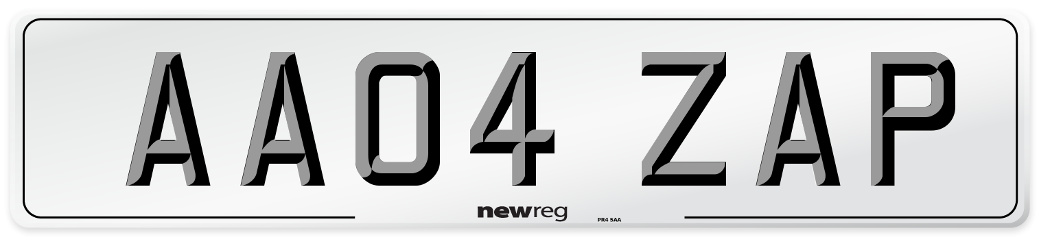 AA04 ZAP Front Number Plate