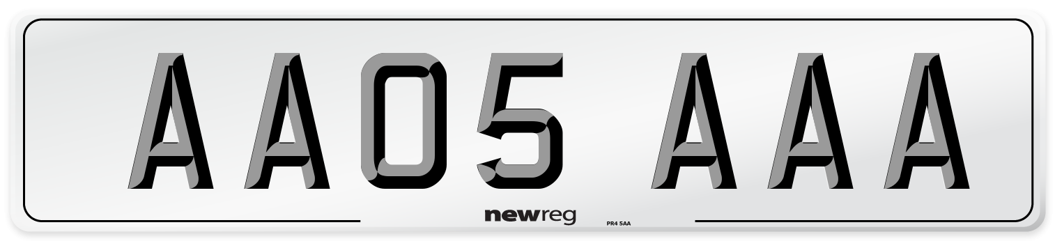 AA05 AAA Front Number Plate