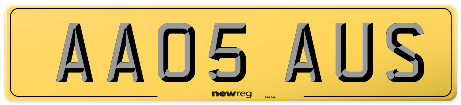 AA05 AUS Rear Number Plate
