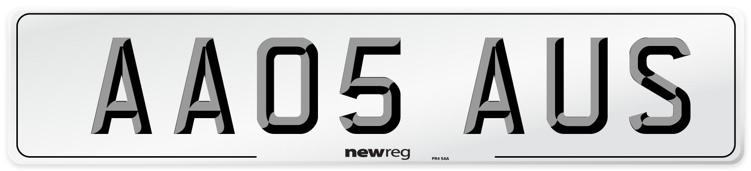 AA05 AUS Front Number Plate