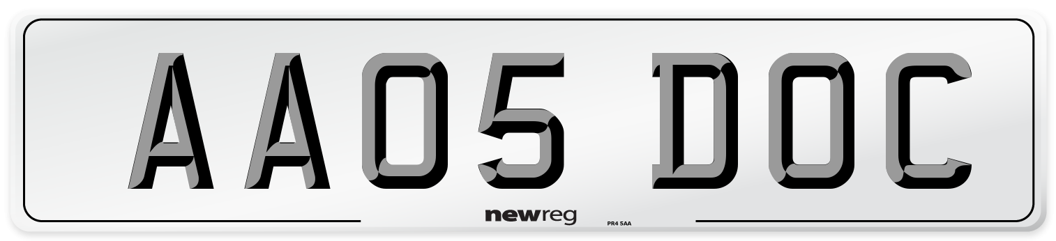AA05 DOC Front Number Plate