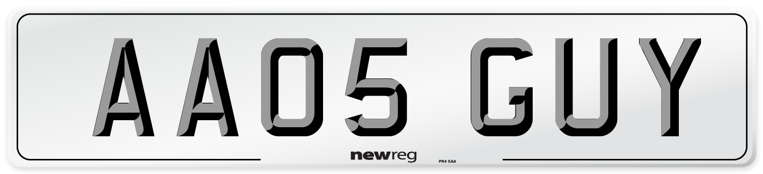 AA05 GUY Front Number Plate