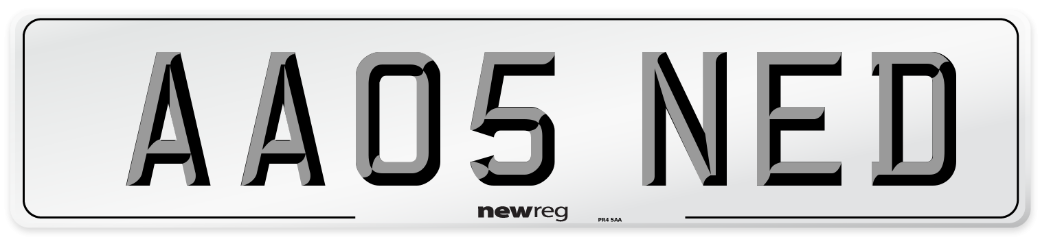 AA05 NED Front Number Plate