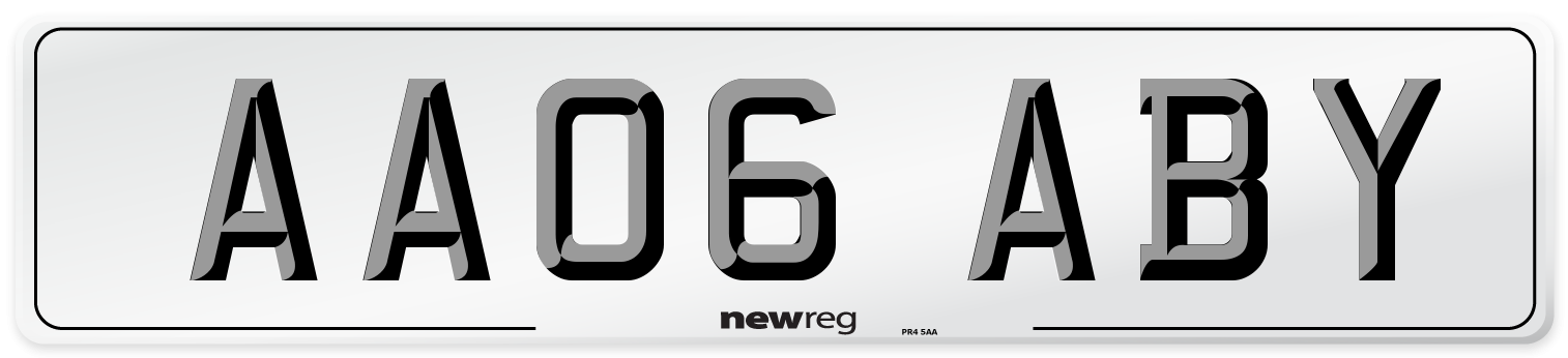 AA06 ABY Front Number Plate