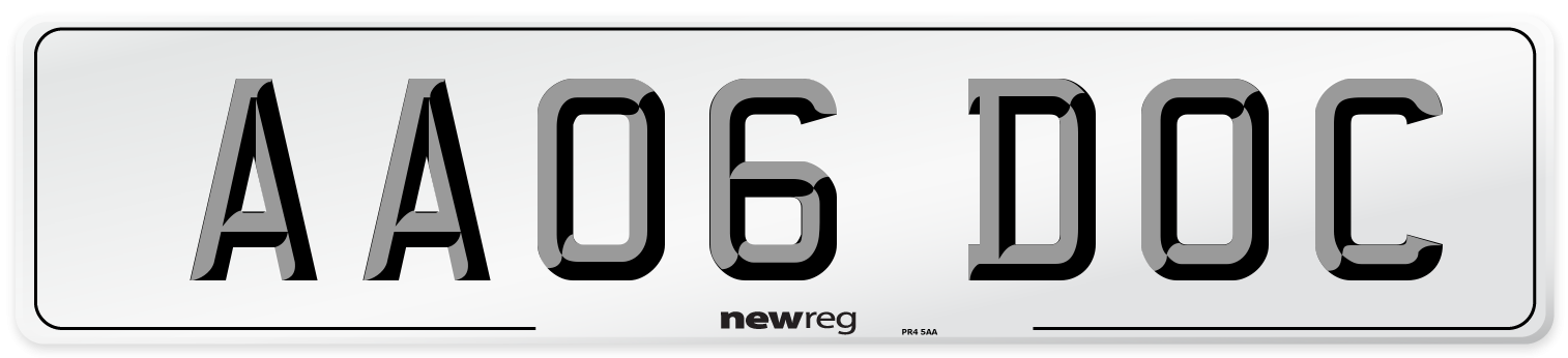 AA06 DOC Front Number Plate
