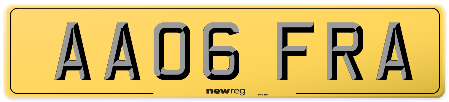 AA06 FRA Rear Number Plate