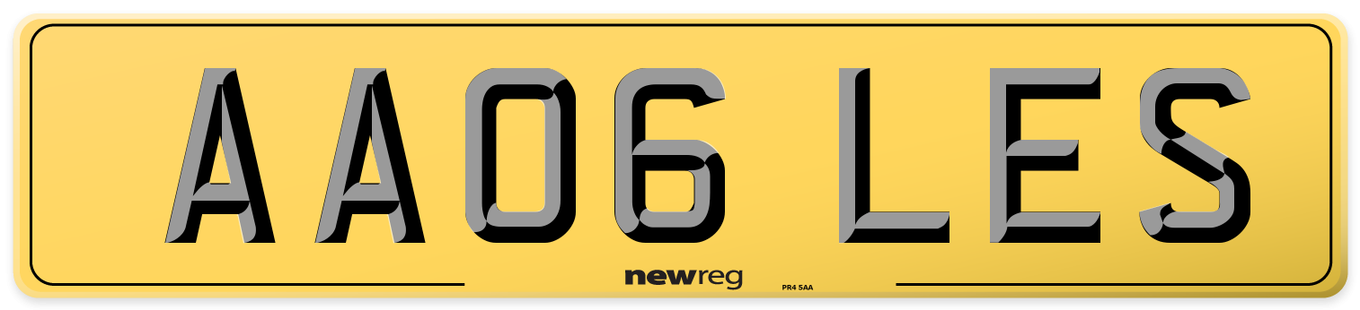 AA06 LES Rear Number Plate