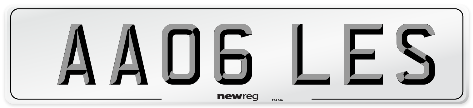 AA06 LES Front Number Plate