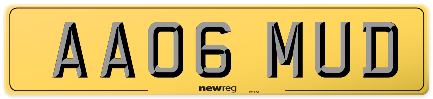 AA06 MUD Rear Number Plate