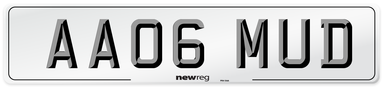 AA06 MUD Front Number Plate