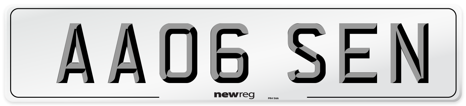 AA06 SEN Front Number Plate