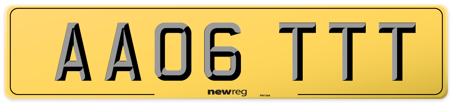 AA06 TTT Rear Number Plate