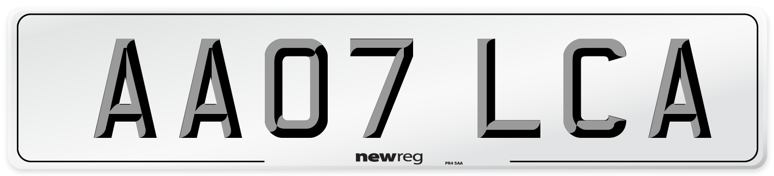 AA07 LCA Front Number Plate
