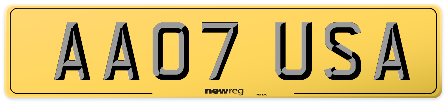AA07 USA Rear Number Plate