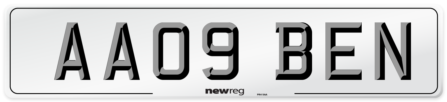 AA09 BEN Front Number Plate