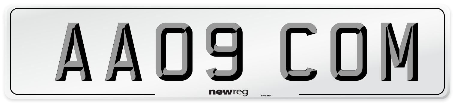AA09 COM Front Number Plate