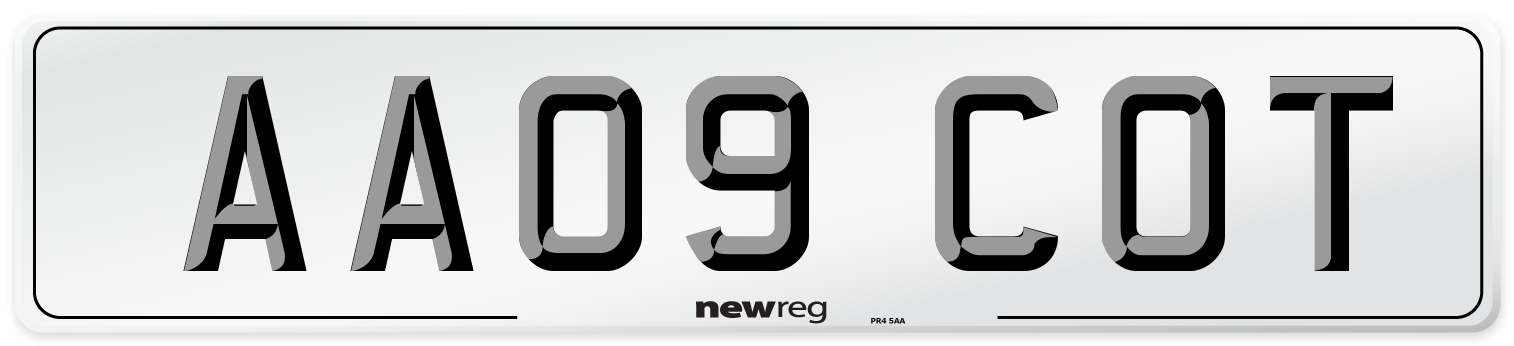 AA09 COT Front Number Plate