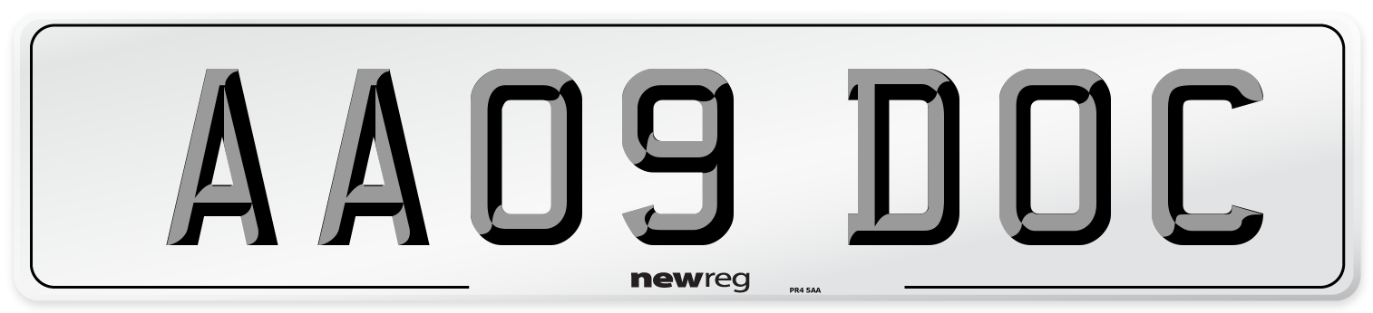 AA09 DOC Front Number Plate