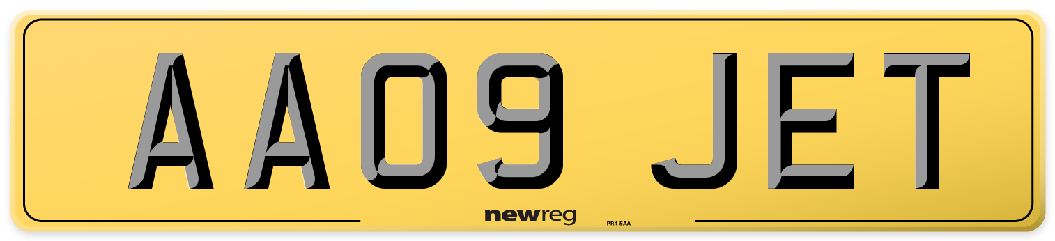 AA09 JET Rear Number Plate