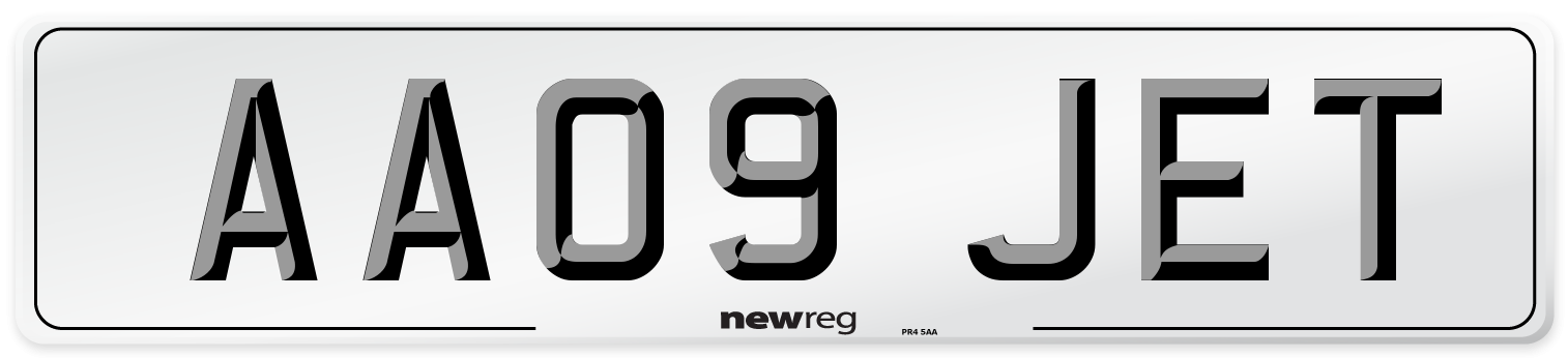 AA09 JET Front Number Plate