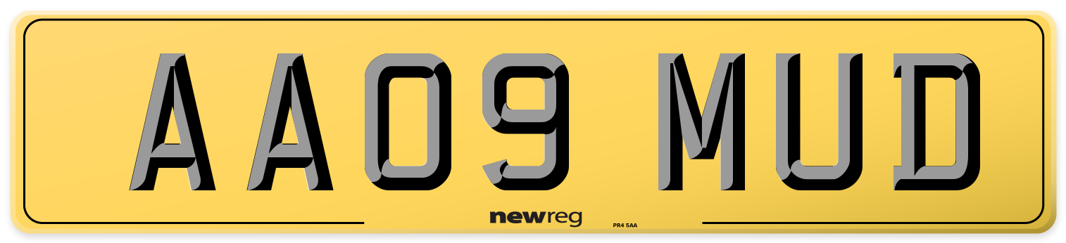 AA09 MUD Rear Number Plate