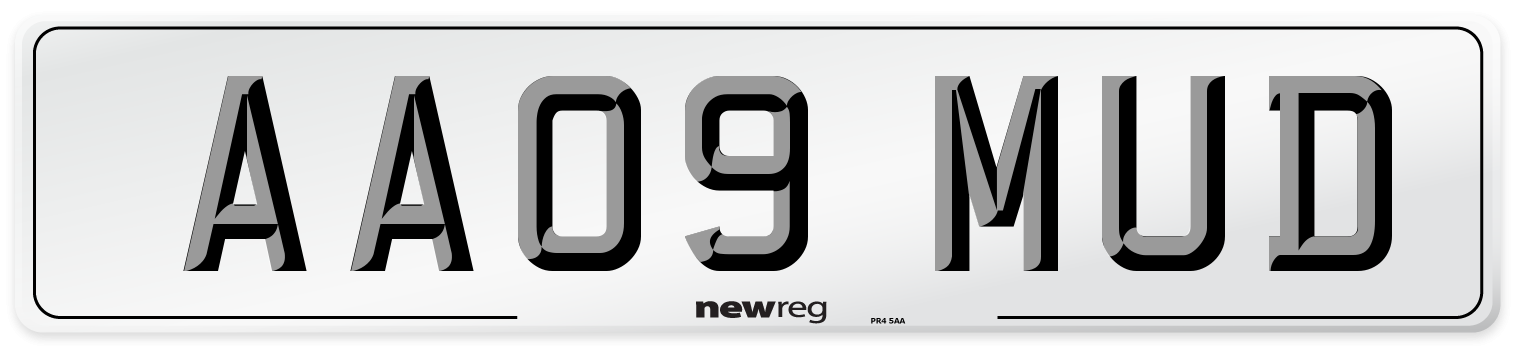 AA09 MUD Front Number Plate