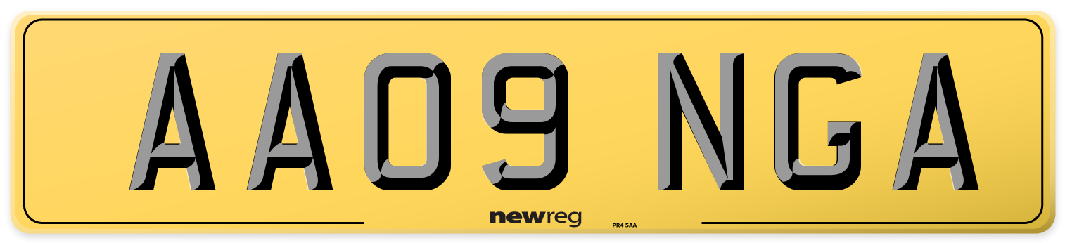 AA09 NGA Rear Number Plate