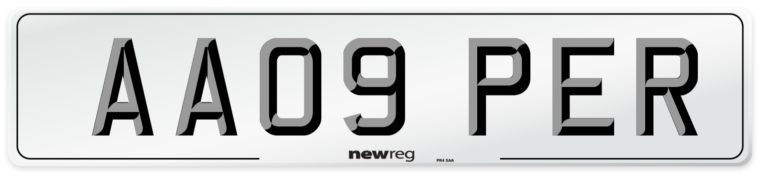 AA09 PER Front Number Plate