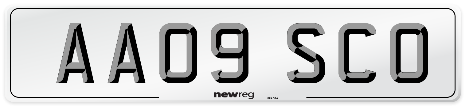 AA09 SCO Front Number Plate