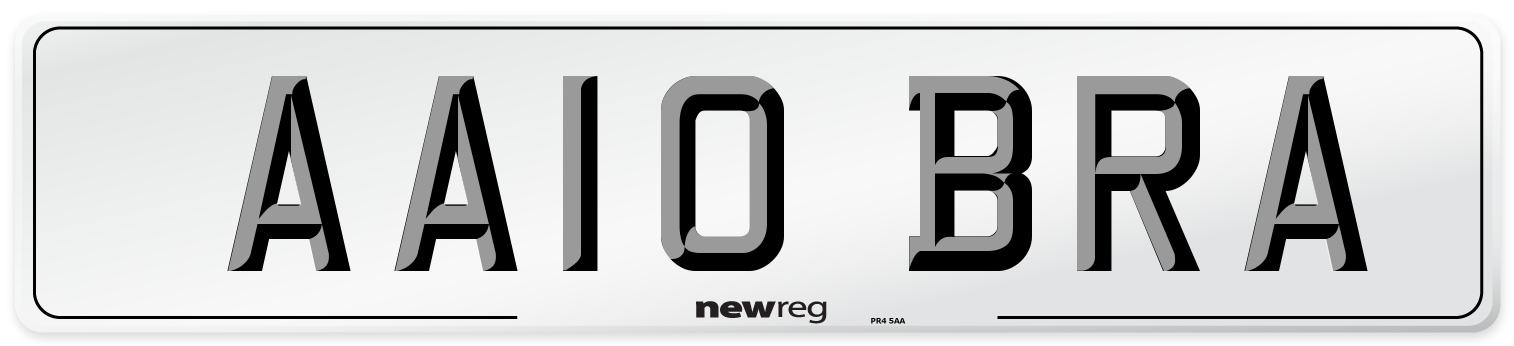 AA10 BRA Front Number Plate