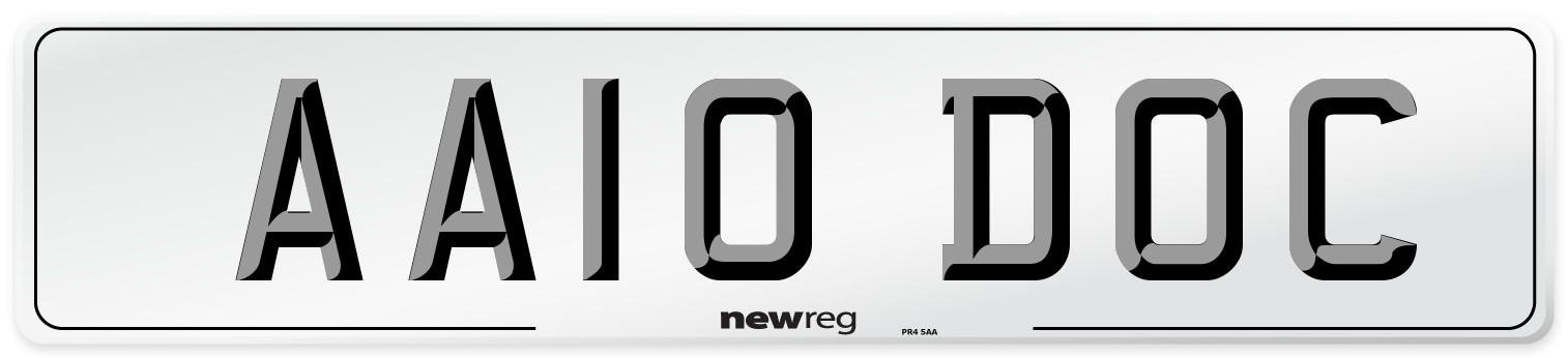 AA10 DOC Front Number Plate
