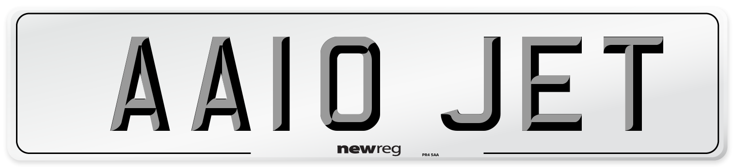 AA10 JET Front Number Plate