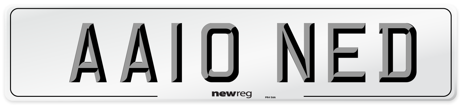 AA10 NED Front Number Plate